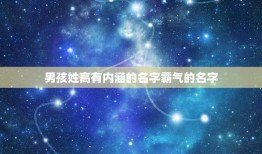 男孩姓高有内涵的名字霸气的名字(推荐高翰、高逸、高峰、高明、高远)