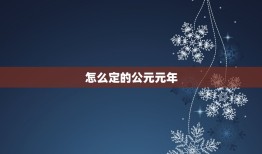 怎么定的公元元年，公元元年1月1日怎么确定的