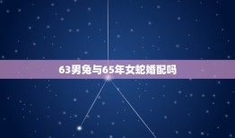 63男兔与65年女蛇婚配吗，63年属兔男士金箔金命与65年女士木蛇命婚