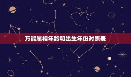 万能属相年龄和出生年份对照表，2018年属相年份年龄对照表