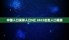 中国人口实际人口5亿 2023出生人口暴跌