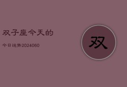 双子座今天的今日运势(20240605)