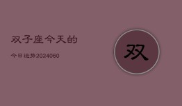 双子座今天的今日运势(20240605)