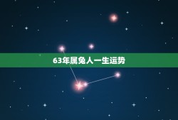 63年属兔人一生运势