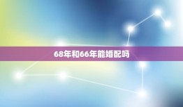 68年和66年能婚配吗，66年女属马68年男的属猴相配？