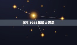 属牛1985年最大寿命，1985年属牛人的命