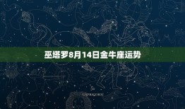 巫塔罗8月14日金牛座运势