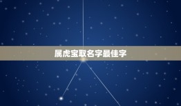 属虎宝取名字最佳字 虎年宝名字大全