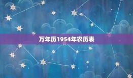 万年历1954年农历表