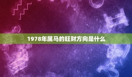 1978年属马的旺财方向是什么，1978年属马的旺财方向是什么属相