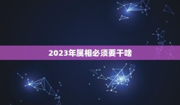 2023年属相必须要干啥，2023年10月27日属什么生肖