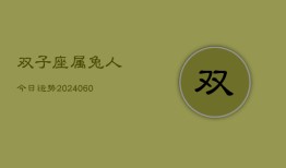 双子座属兔人今日运势(20240608)