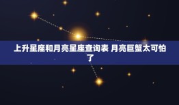 上升星座和月亮星座查询表 月亮巨蟹太可怕了