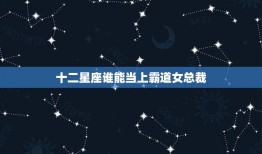 十二星座谁能当上霸道女总裁，迟早事业有成的星座男