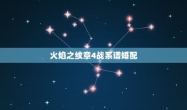 火焰之纹章4战系谱婚配，火焰纹章战系谱恋爱关系