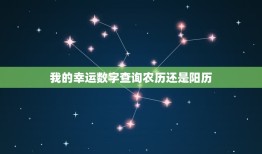 我的幸运数字查询农历还是阳历，我的幸运数字是多少讲阳历还是阴历