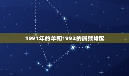 1991年的羊和1992的属猴婚配，1992年属猴的男性和1991年属