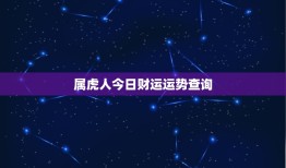 属虎人今日财运运势查询，属虎人今日财运运势查询女性