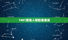 1987属兔人婚配表查询，87年属兔生肖配对