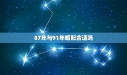 87年与91年婚配合适吗，属兔的男生(87年的)与属羊的女生(91年的