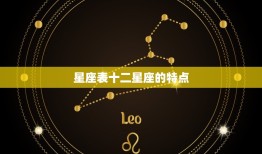 星座表十二星座的特点，12星座的特征和爱好