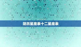 阴历星座表十二星座表，阴历出生月份星座对应表