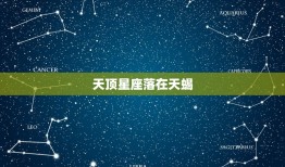 天顶星座落在天蝎，双鱼摩羯知乎