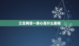 三言两语一条心是什么属相，十二生肖红红火火是什么动物