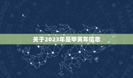 关于2023年是甲寅年信息