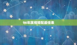 96年属相婚配最佳表，1996年属鼠与什么属相相配