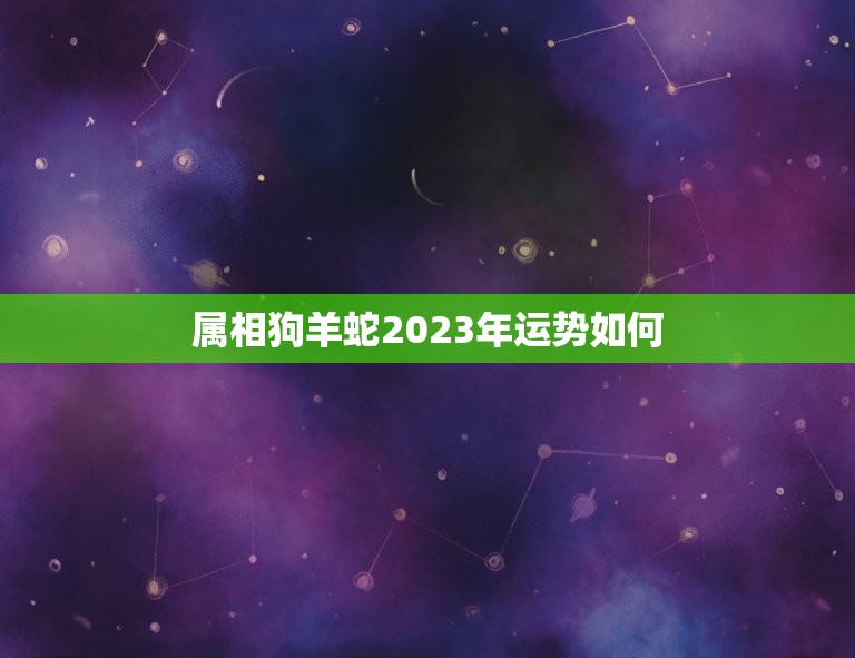 属相狗羊蛇2023年运势如何，2023蛇人全年运势如何