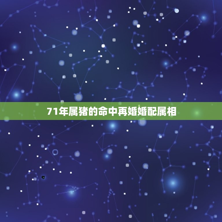 71年属猪的命中再婚婚配属相，71年属易二婚