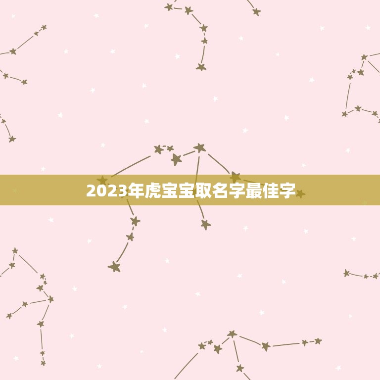 2023年虎宝宝取名字最佳字，属虎男孩取什么名字好