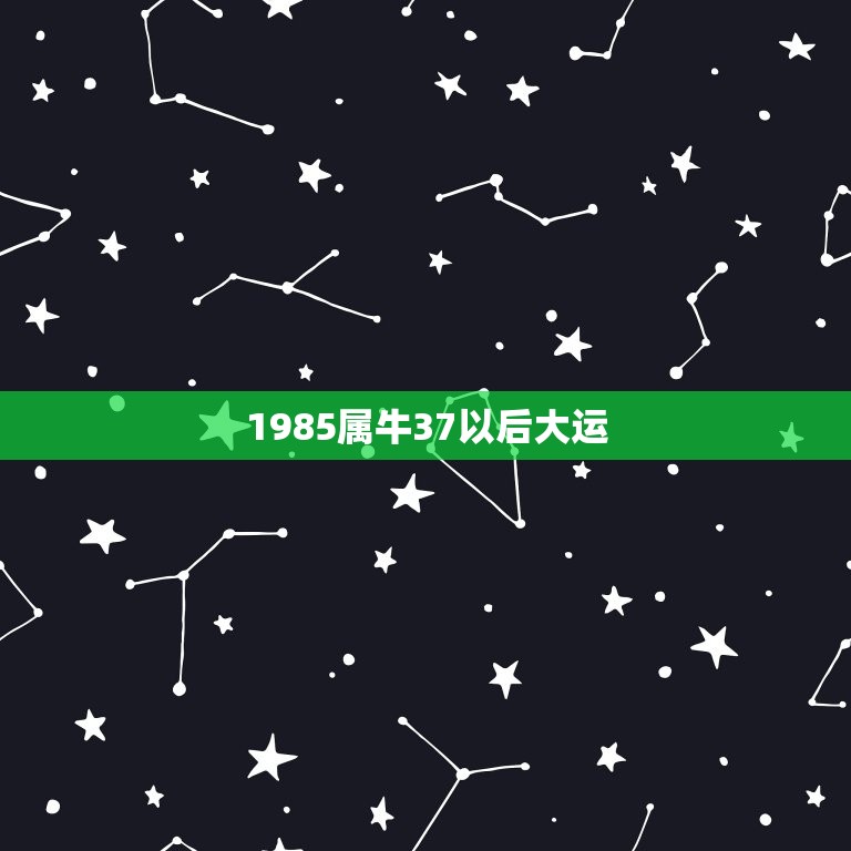 1985属牛37以后大运，1985年属牛人2009年运程