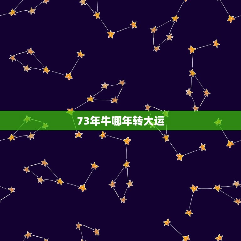 73年牛哪年转大运，73年属牛人2009年运势