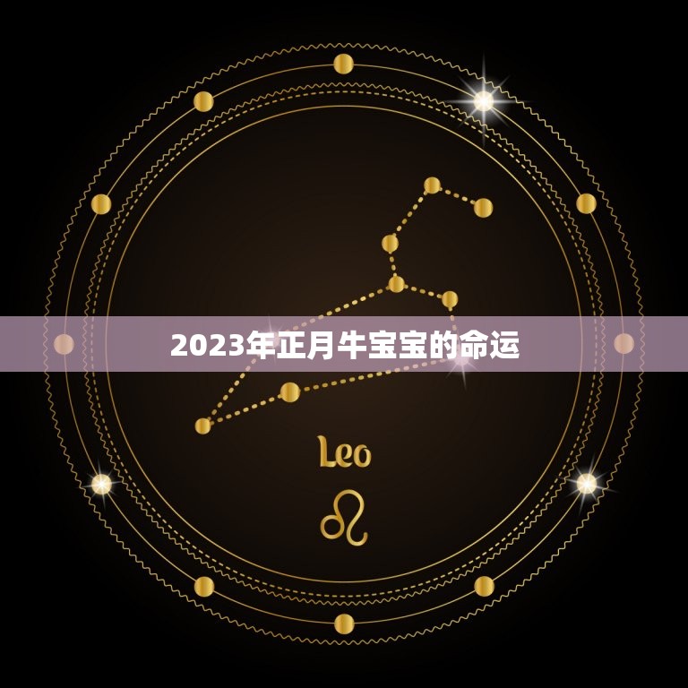 2023年正月牛宝宝的命运，2023年农历正月生的牛宝宝好吗？