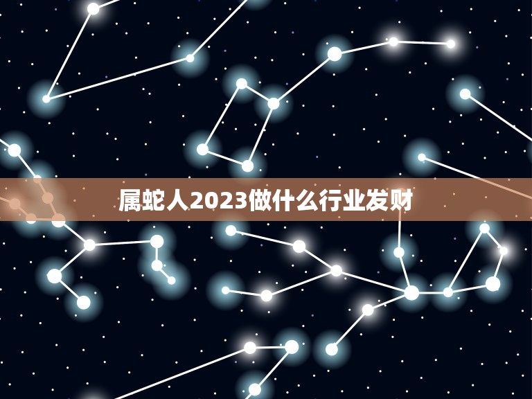 属蛇人2023做什么行业发财，2023年蛇的运势和财运