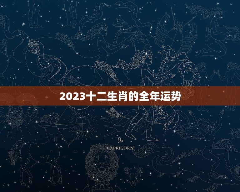 2023十二生肖的全年运势，十二生肖2023年运势及运程每月运程