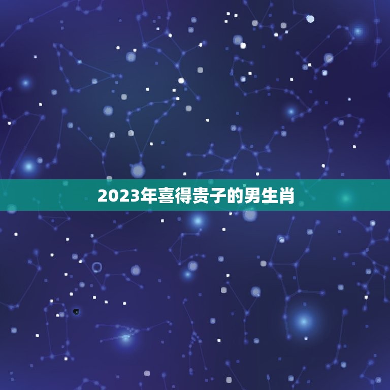 2023年喜得贵子的男生肖，生肖年龄对照表2023