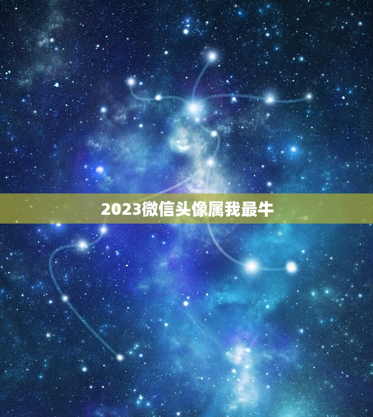 2023微信头像属我最牛，微信头像用什么最好最吉利2023