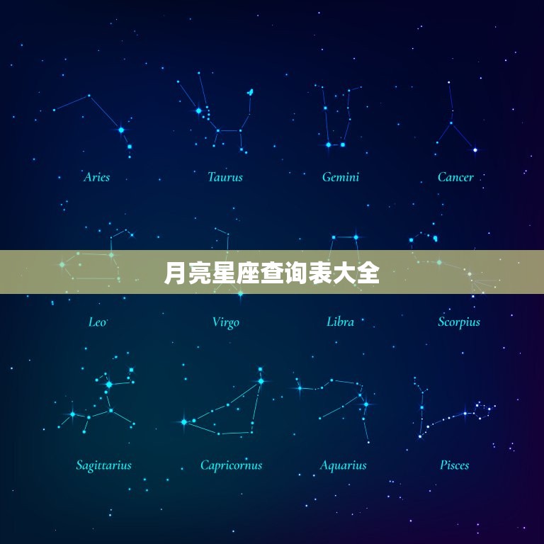 月亮星座查询表大全，水星星座查询表大全