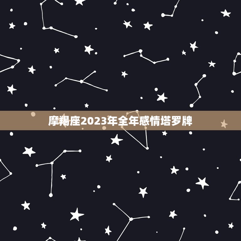 摩羯座2023年全年感情塔罗牌，塔罗牌2023 年摩羯座爱情运势