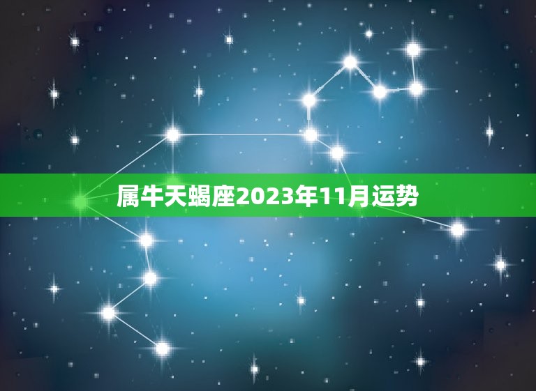 属牛天蝎座2023年11月运势，2023属牛的运势和财运