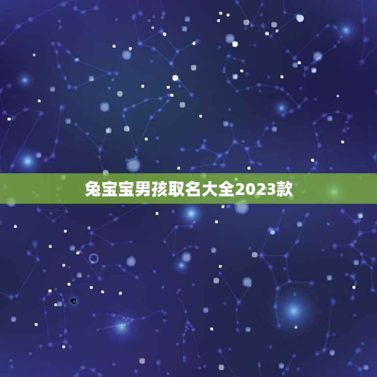 兔宝宝男孩取名大全2023款(精选各种可爱的兔宝宝男孩名字)