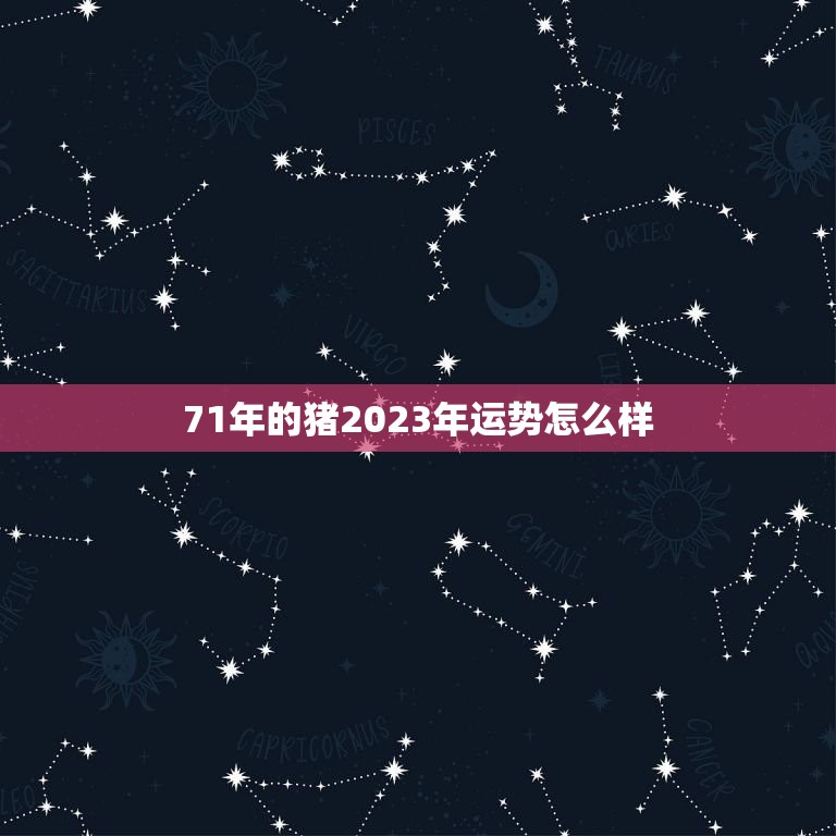 71年的猪2023年运势怎么样(猪年人财运亨通事业顺利但需注意健康问题)