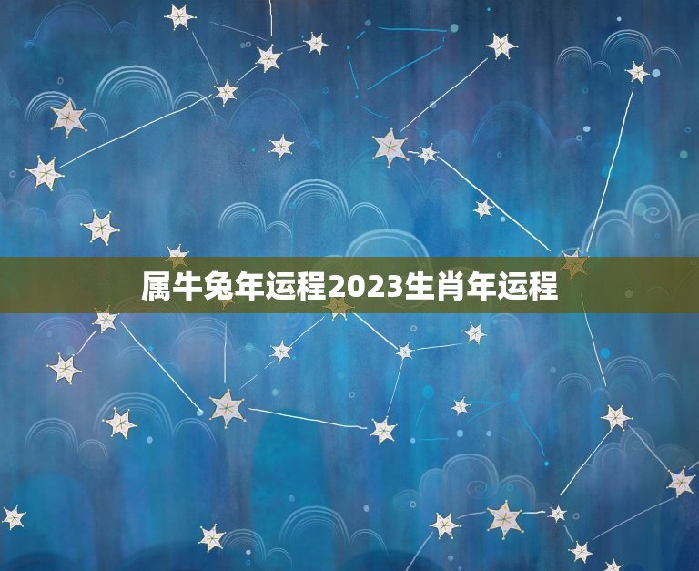 属牛兔年运程2023生肖年运程(顺风顺水财运亨通)