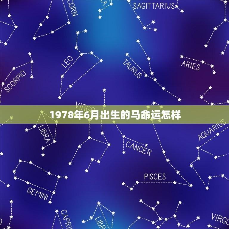 1978年6月出生的马命运怎样(探寻马年命运趋势)