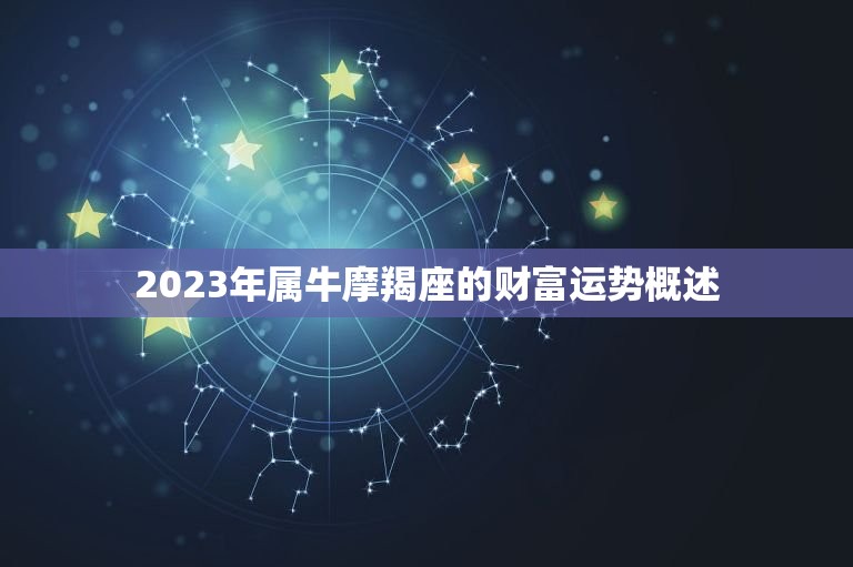 2023年属牛摩羯座的财富运势概述