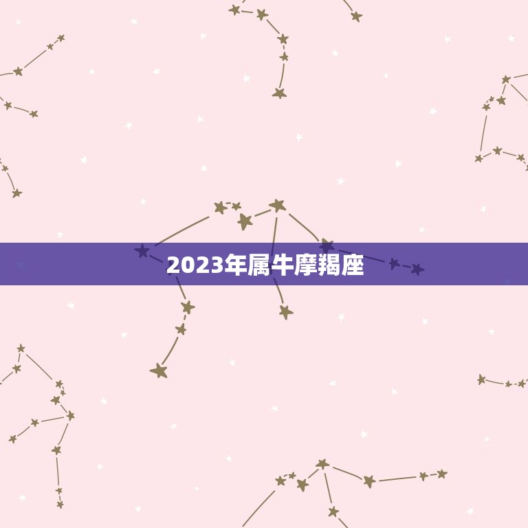 2023年属牛摩羯座